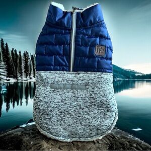 💖 Friends Forever Blue Quilted Dog Coat 💖